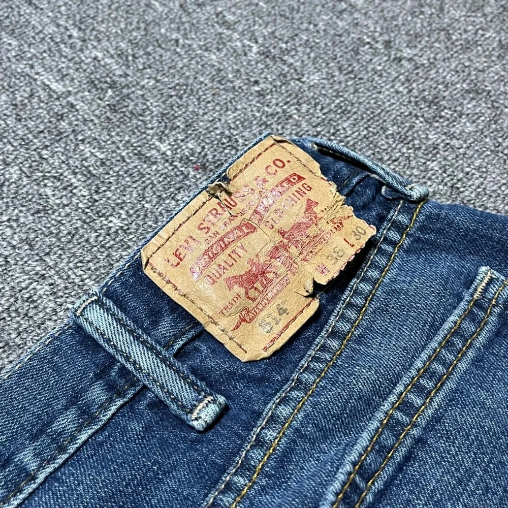 Levis 514 Slim Straight Jeans 38x30 Blue Denim Medium Wash Mens Pants